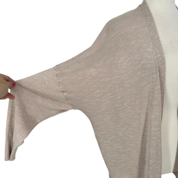 Nine West Open Front Cardigan Beige Lightweight Knit Size 1X - Picture 4 of 11